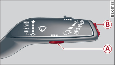 Windscreen wiper lever: Driver information system controls